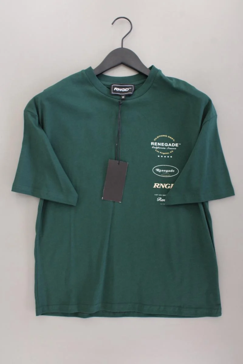 T-Shirt für Herren Gr. XS neu mit Etikett Kurzarm grün aus Baumwolle