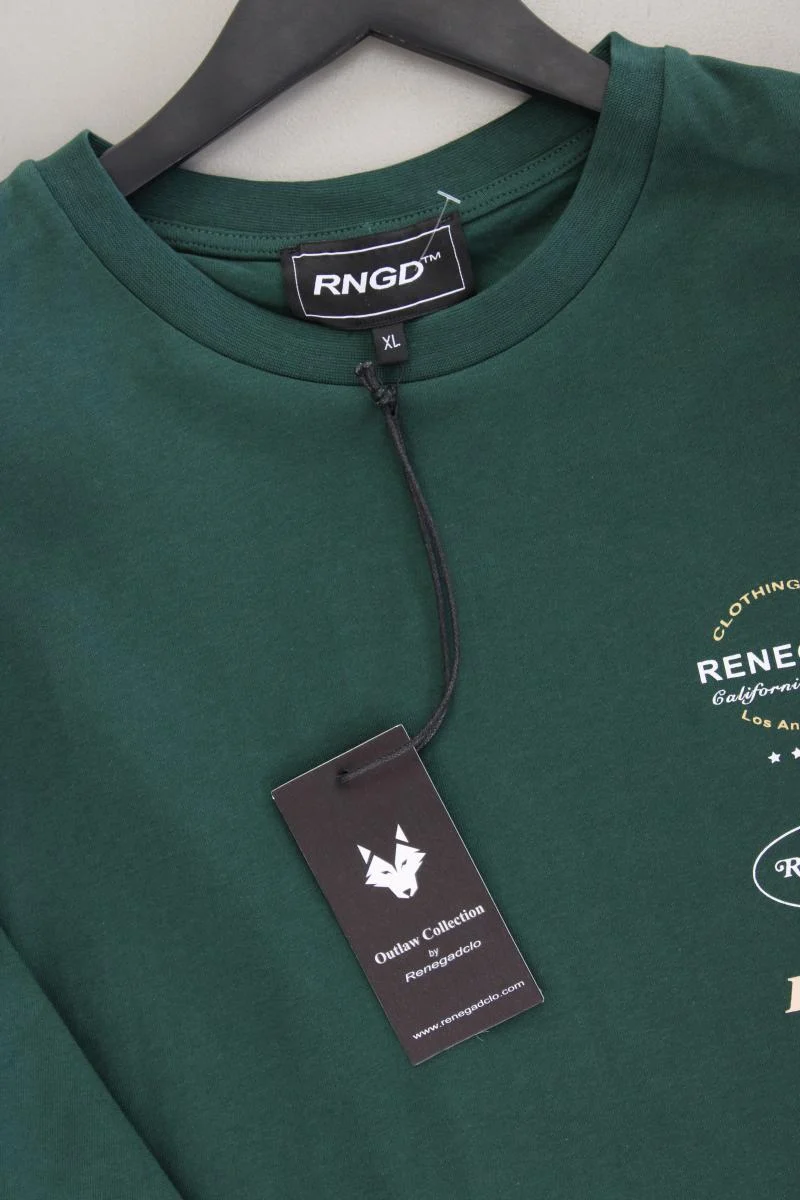 T-Shirt für Herren Gr. XL neu mit Etikett Kurzarm grün aus Baumwolle