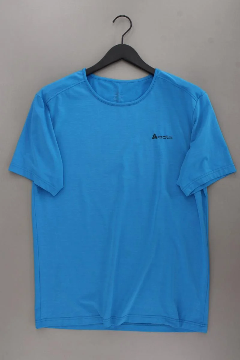 Odlo Sportshirt für Herren Gr. M Kurzarm blau aus Polyester