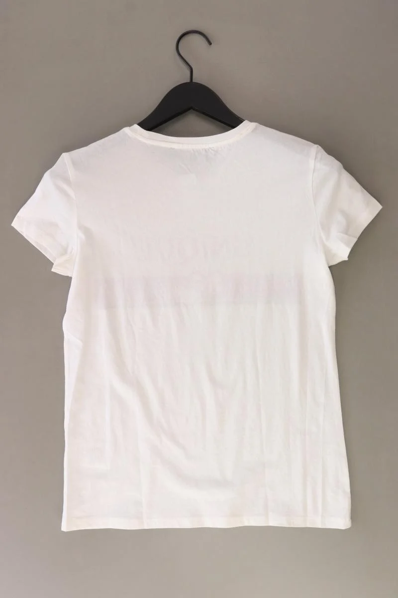 Hallhuber Printshirt Gr. S Kurzarm weiß aus Baumwolle
