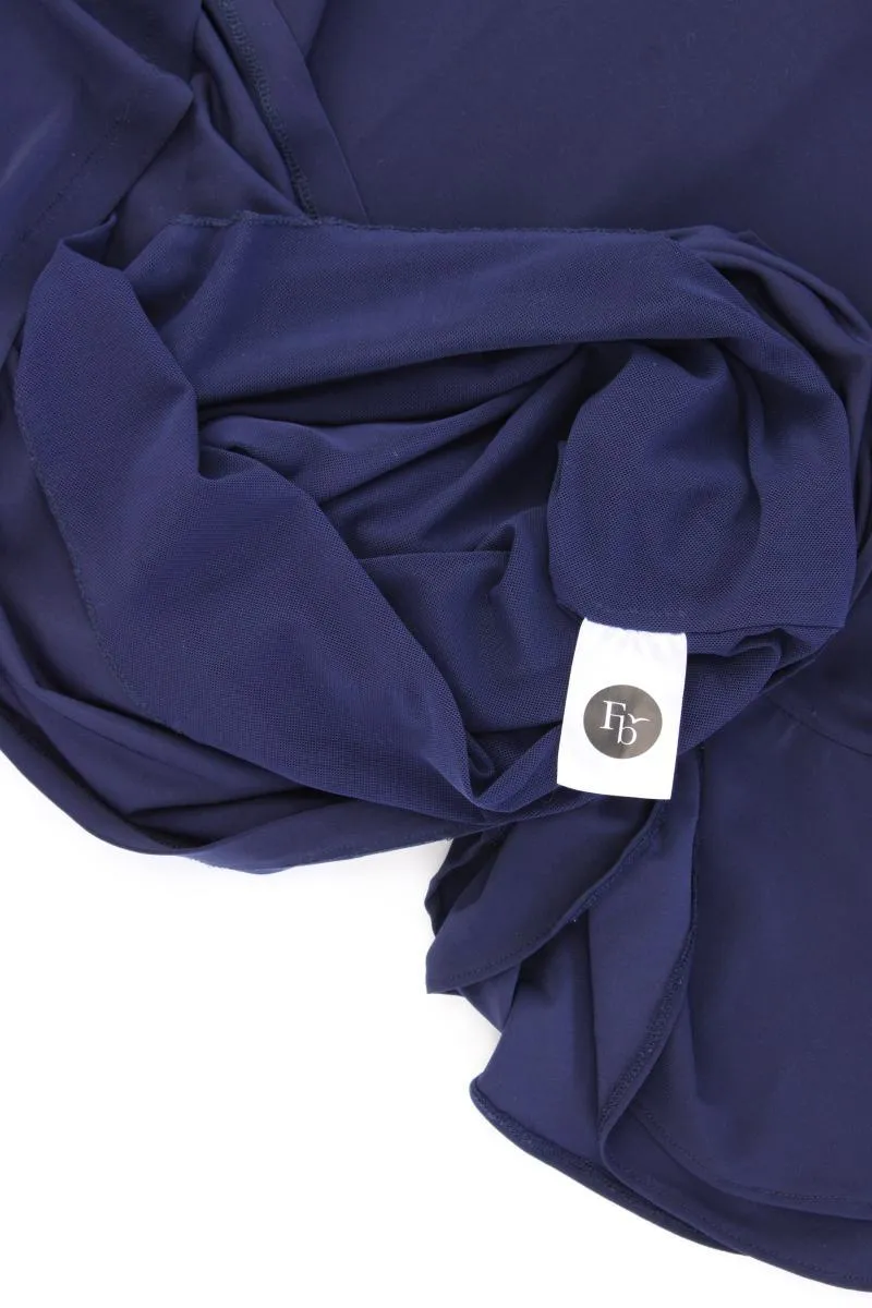 Freebird Midikleid Gr. XL Trompetenärmel blau aus Polyester