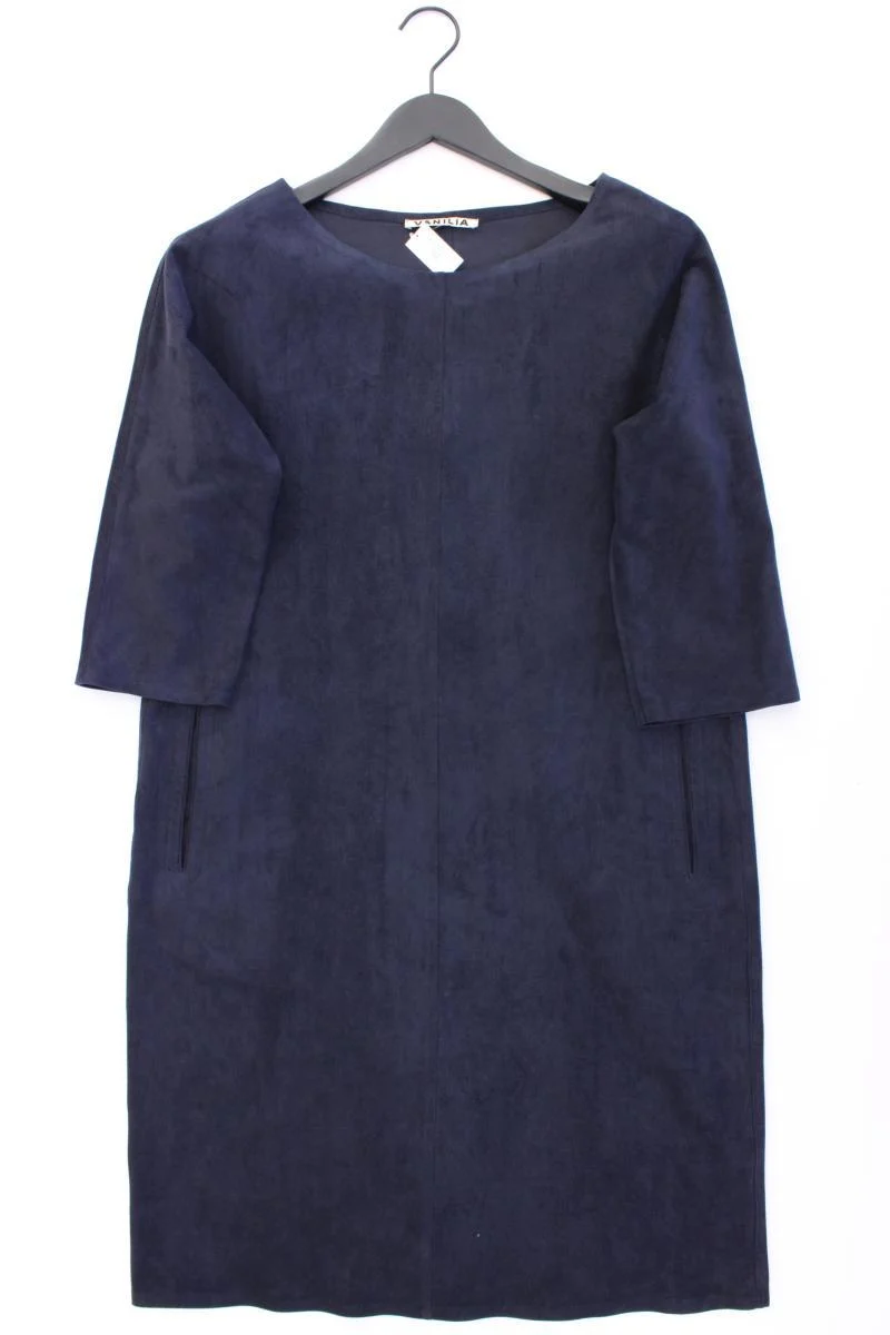 Vanilia Kleid in Wildlederoptik Gr. 38 3/4 Ärmel blau aus Polyester