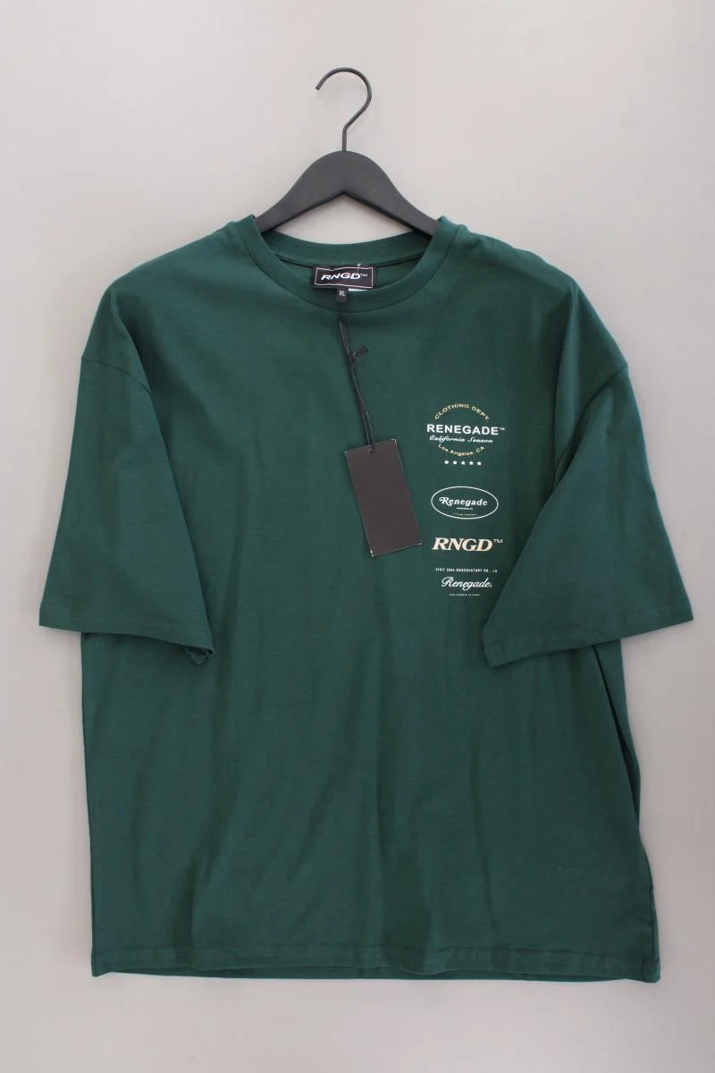 T-Shirt für Herren Gr. XL neu mit Etikett Kurzarm grün aus Baumwolle