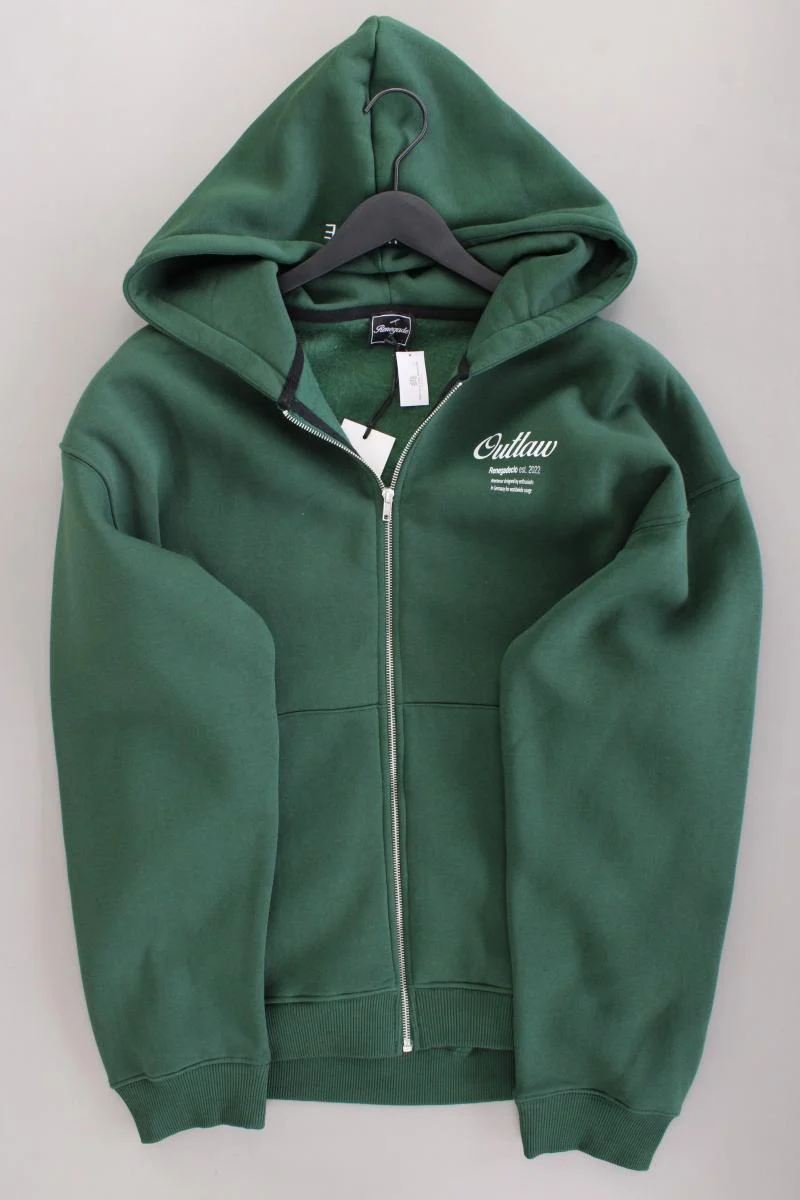 Sweatjacke für Herren Gr. L neu mit Etikett Langarm grün aus Baumwolle