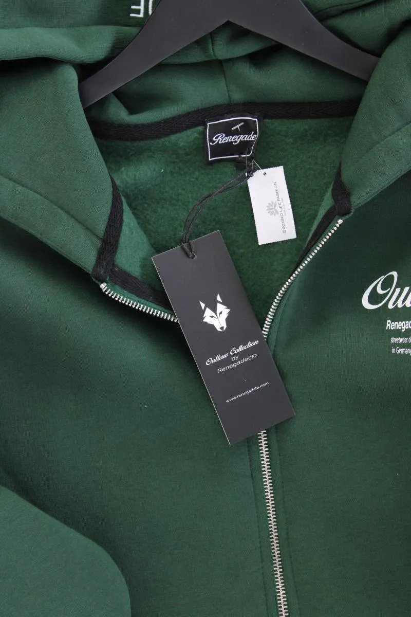 Sweatjacke für Herren Gr. L neu mit Etikett Langarm grün aus Baumwolle