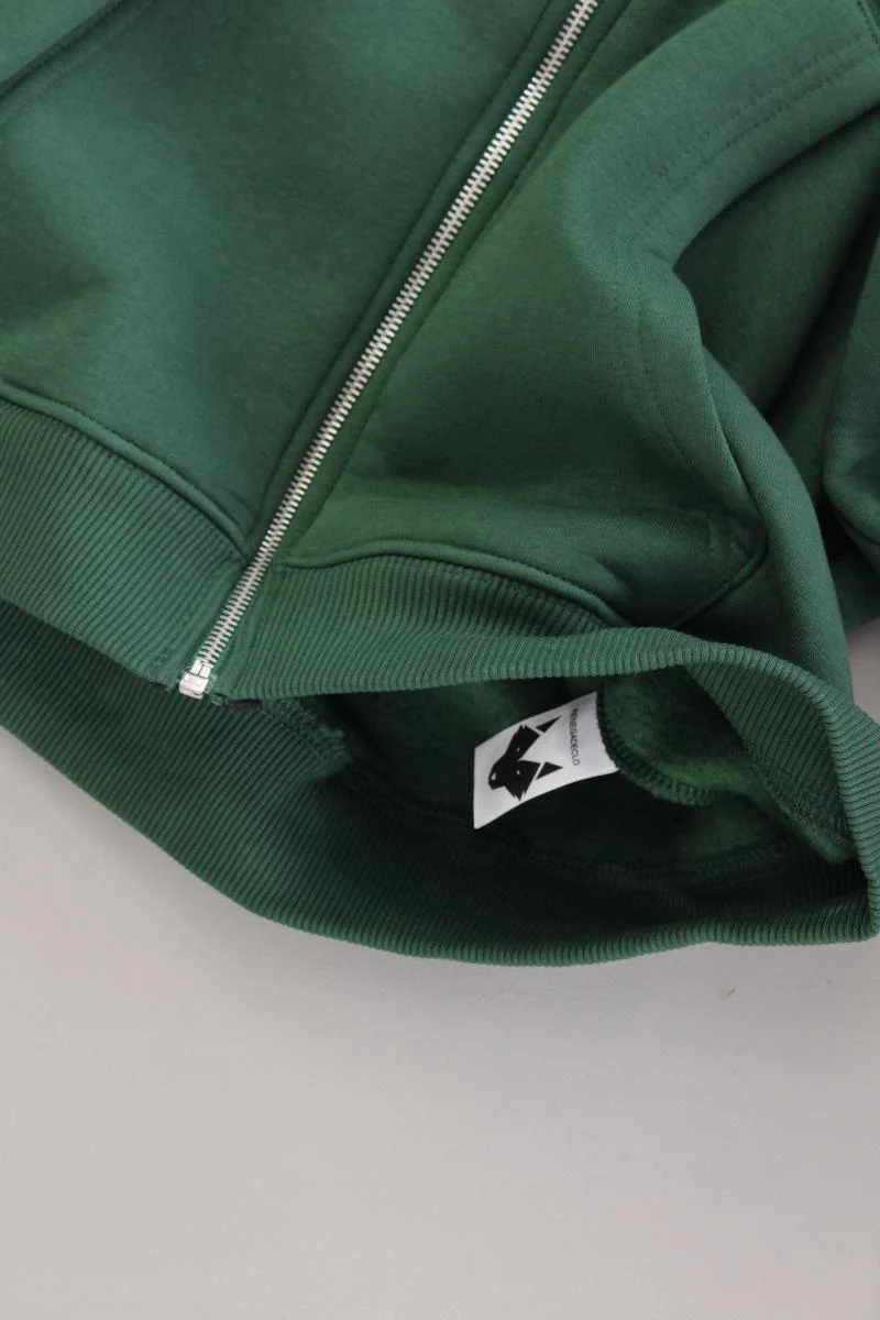Sweatjacke für Herren Gr. L neu mit Etikett Langarm grün aus Baumwolle
