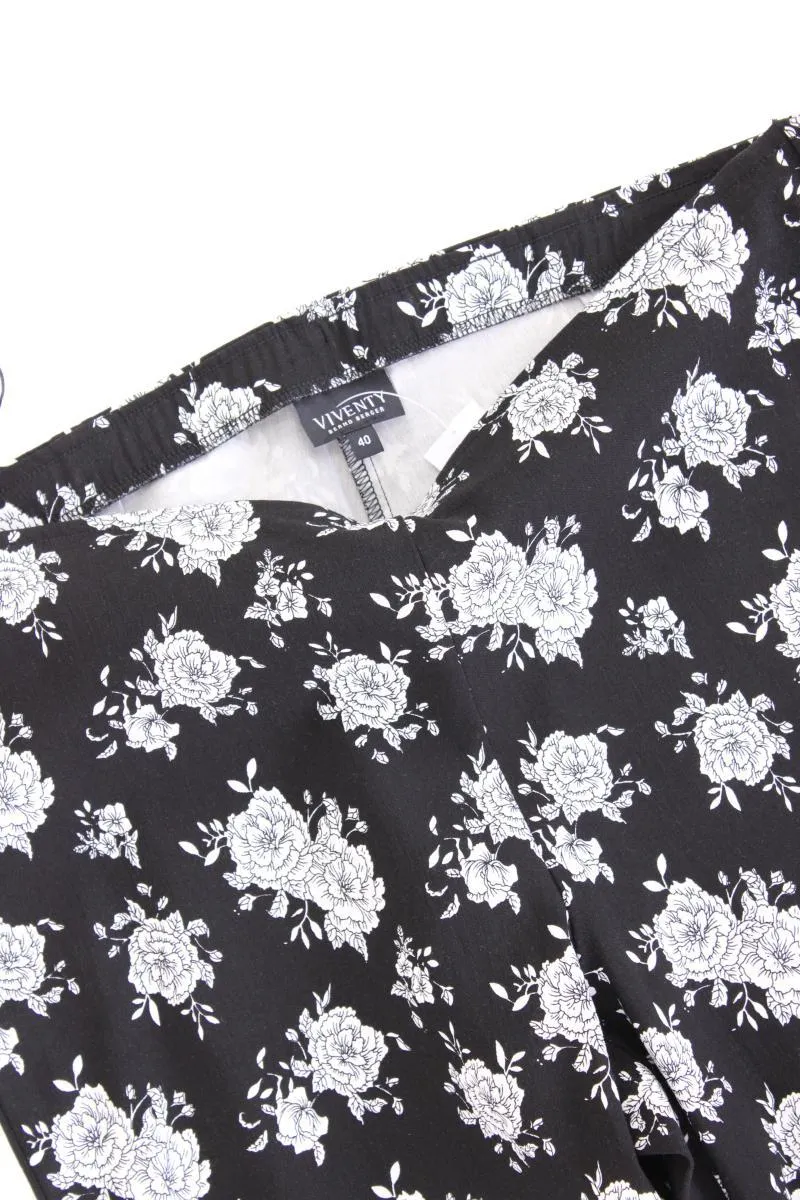 Viventy Bernd Berger Hose Gr. 40 mit Blumenmuster schwarz aus Viskose