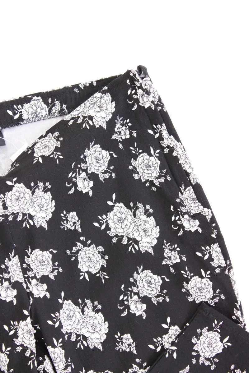 Viventy Bernd Berger Hose Gr. 40 mit Blumenmuster schwarz aus Viskose