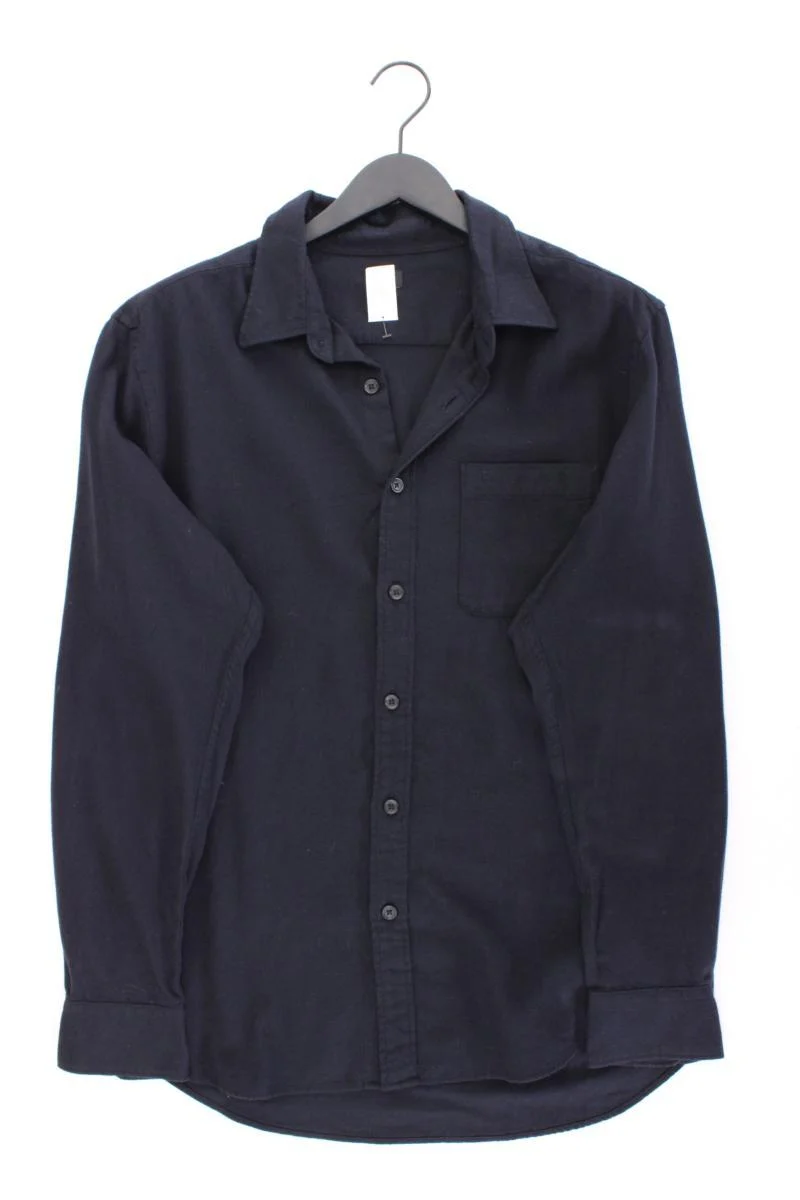 Uniqlo Langarmhemd für Herren Gr. L blau aus Baumwolle