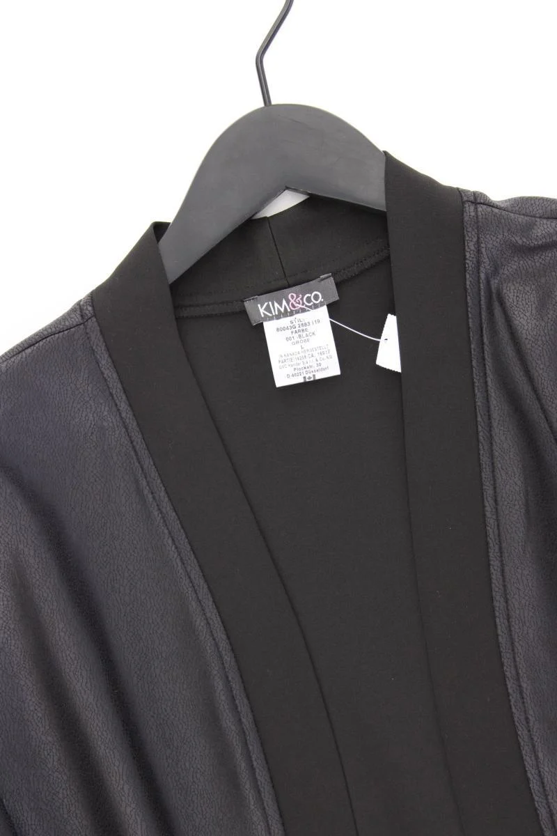 Kim & Co. Classic Cardigan Gr. L neuwertig Langarm schwarz aus Polyester