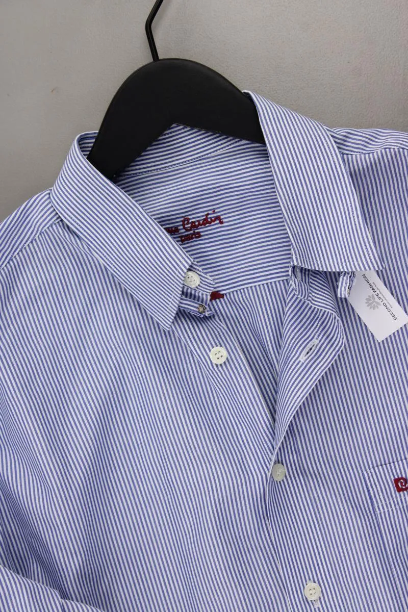Pierre Cardin Langarmhemd für Herren Gr. Hemdgröße 41 gestreift blau