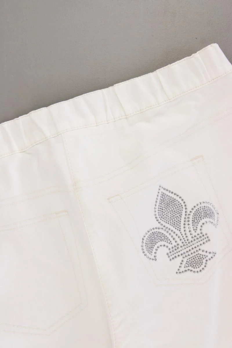POMPÖÖS by Harald Glööckler Stretchhose Gr. 44 neuwertig creme aus Baumwolle