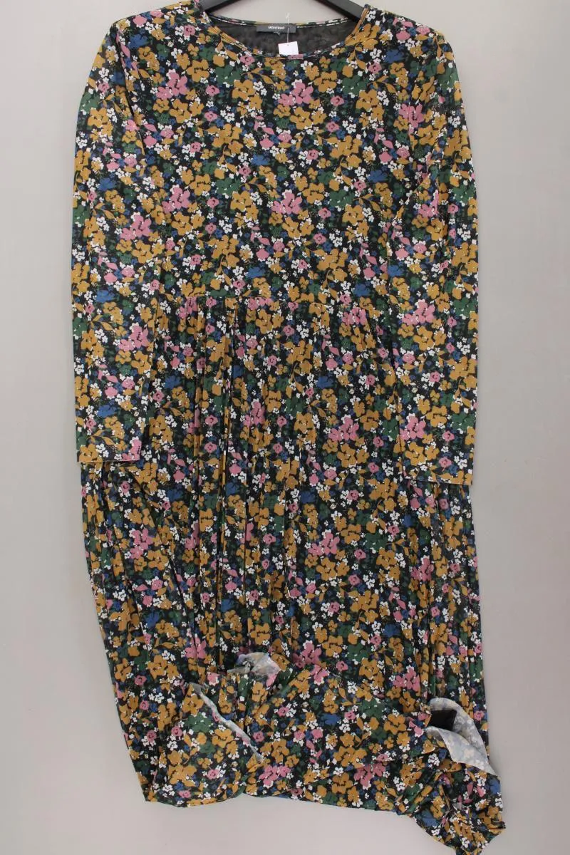Montego Chiffonkleid Gr. 46 mit Blumenmuster Langarm mehrfarbig