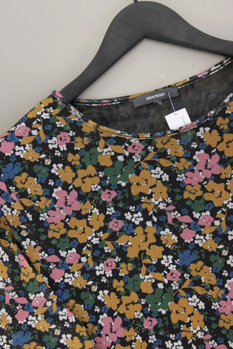Montego Chiffonkleid Gr. 46 mit Blumenmuster Langarm mehrfarbig
