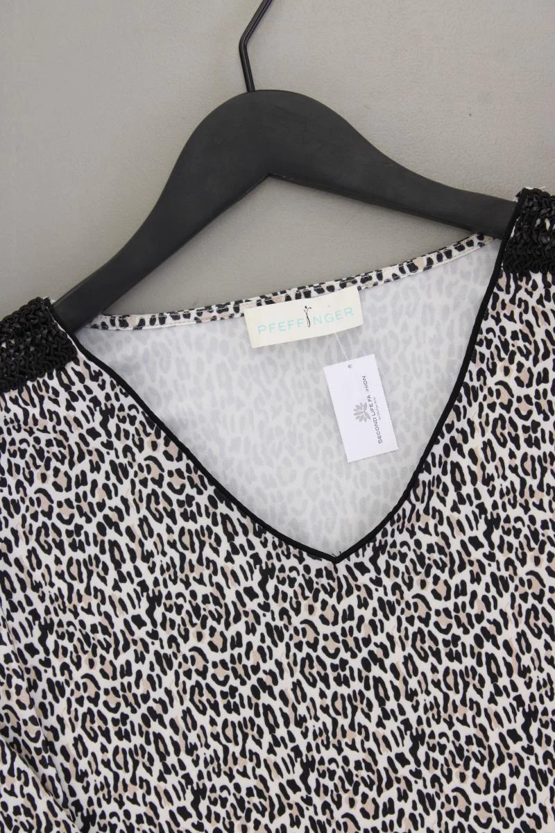 Pfeffinger Printshirt Gr. 46 mit Tierdruck neuwertig Langarm braun aus Polyester