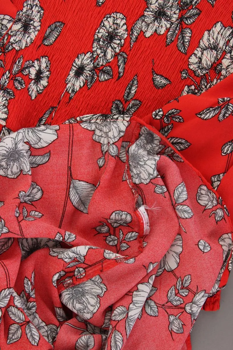 Zizzi Maxikleid Gr. 46 mit Blumenmuster 3/4 Ärmel rot