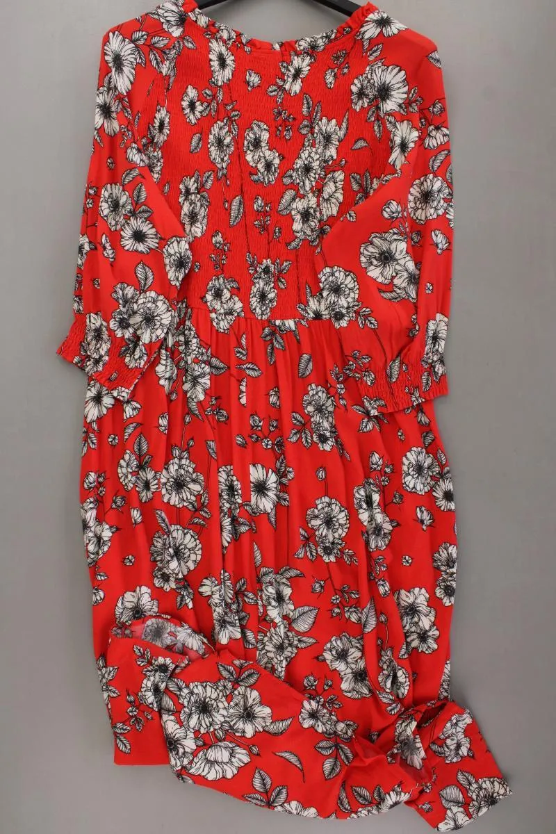 Zizzi Maxikleid Gr. 46 mit Blumenmuster 3/4 Ärmel rot