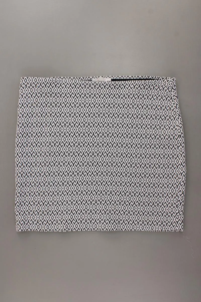 Esprit Stretchrock Gr. XL geometrisches Muster grau aus Baumwolle