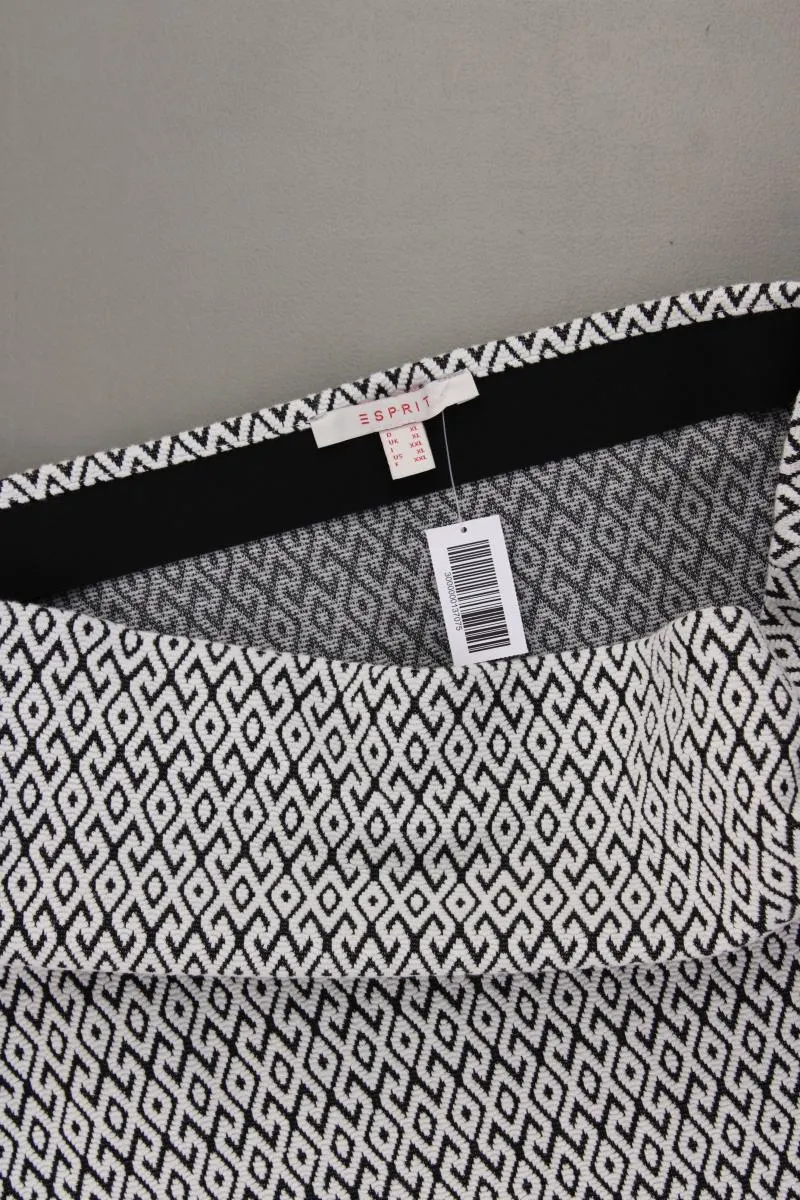 Esprit Stretchrock Gr. XL geometrisches Muster grau aus Baumwolle