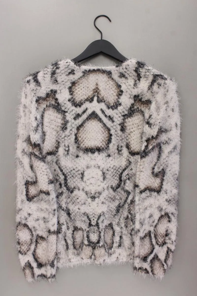 Oui Classic Cardigan Gr. 40 mit Tierdruck neuwertig Langarm grau aus Polyacryl