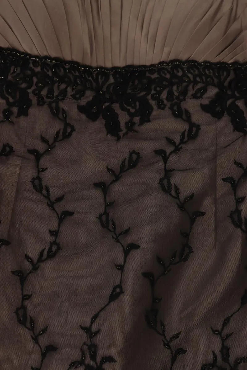 Heine Abendkleid Gr. 42 Träger braun aus Polyester