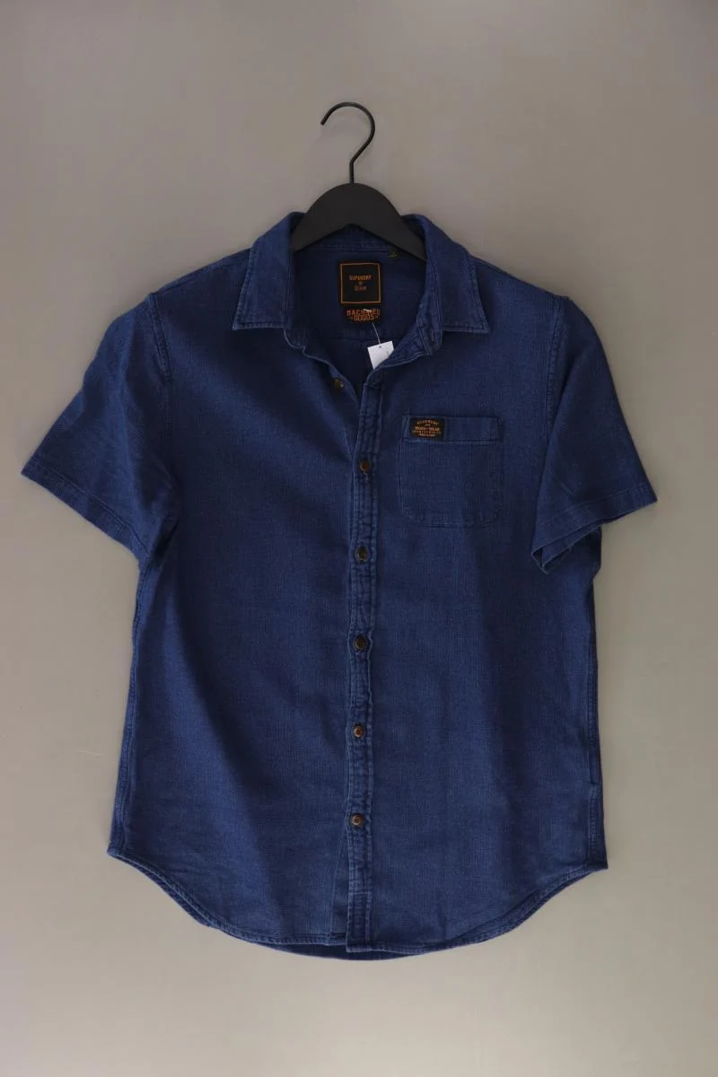 Superdry Kurzarmhemd für Herren Gr. L blau aus Baumwolle