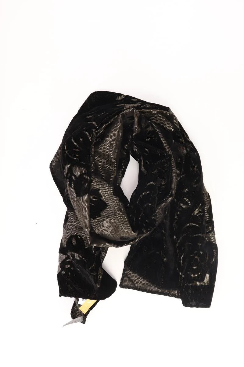 Biba Schal mit Blumenmuster schwarz aus Viskose