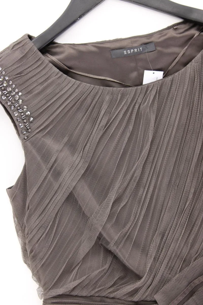 Esprit Abendkleid Gr. 38 neuwertig Ärmellos grau aus Polyester