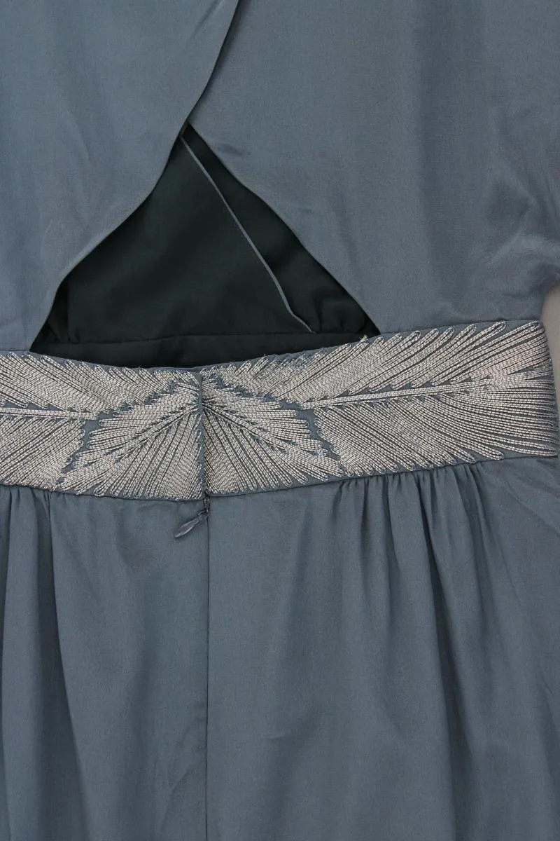 Tibi New York Seidenkleid Gr. US 6 (S) Kurzarm grau