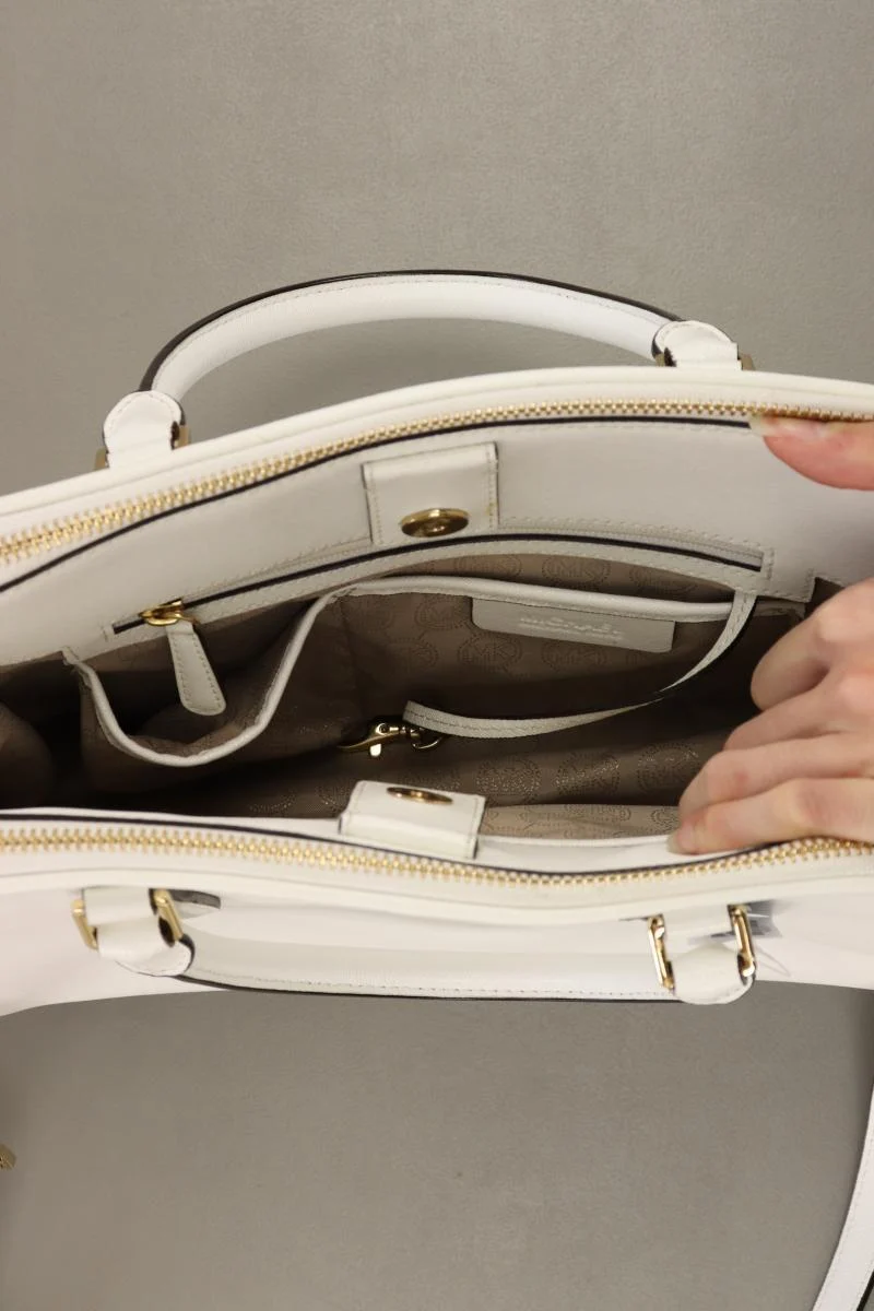 Michael Kors Reese NS Tote Optic White Tasche creme aus Leder