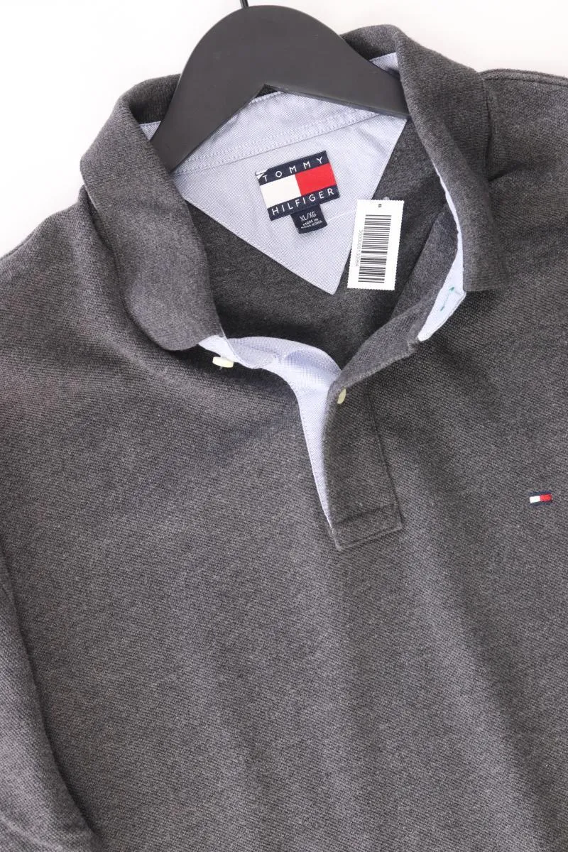 Tommy Hilfiger Poloshirt für Herren Gr. XL Kurzarm grau aus Baumwolle