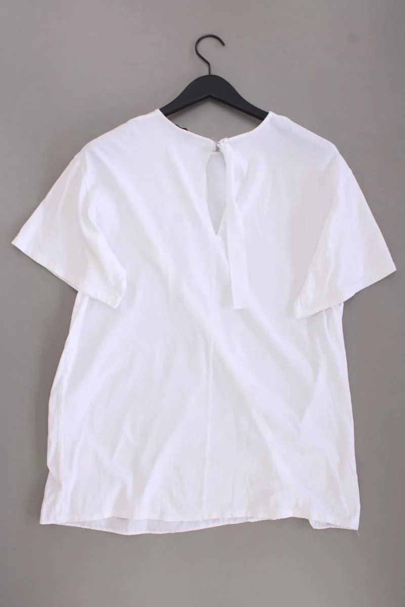 Zara T-Shirt Gr. M Kurzarm weiß aus Baumwolle