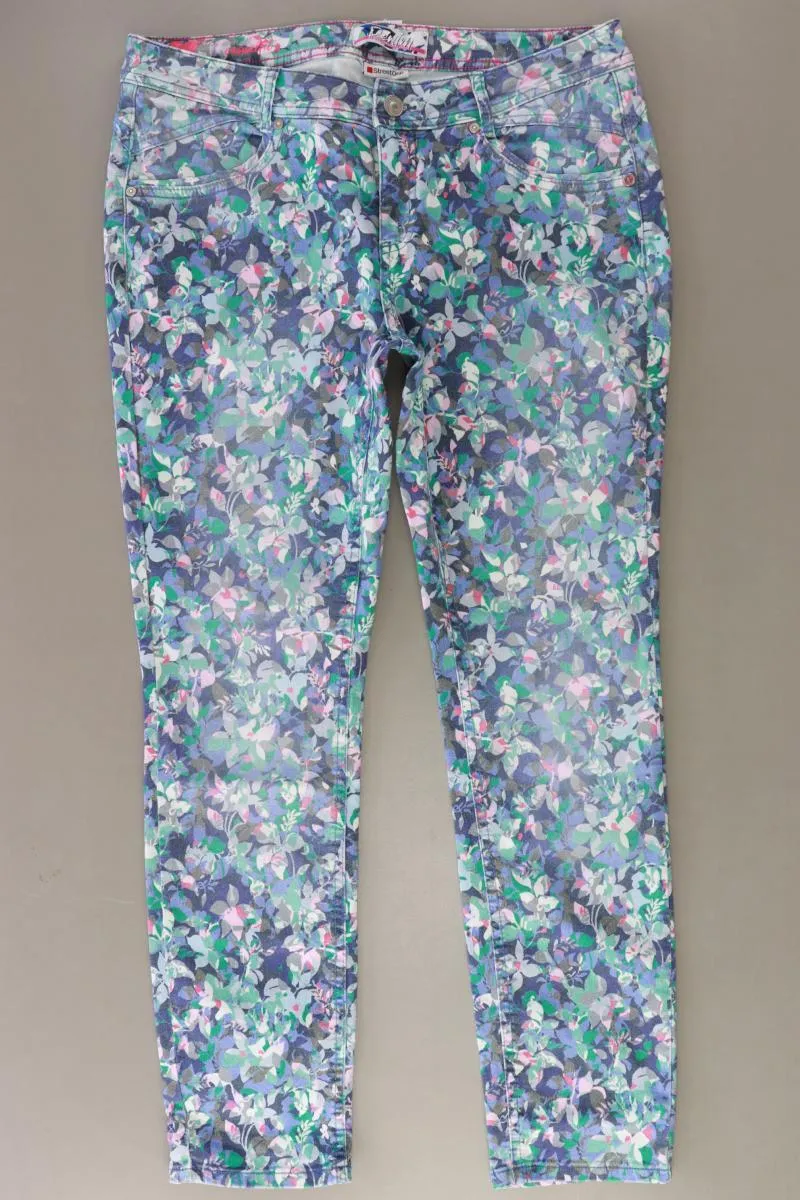Street One Hose Gr. W33/L30 mit Blumenmuster blau aus Baumwolle