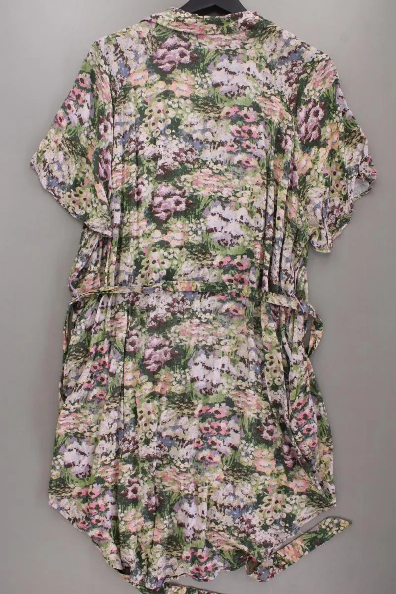 Monki Kurzarmkleid Gr. XL mit Gürtel mehrfarbig aus Viskose