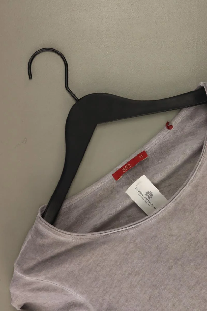 edc by Esprit T-Shirt Gr. XS Kurzarm mit Nieten grau aus Baumwolle