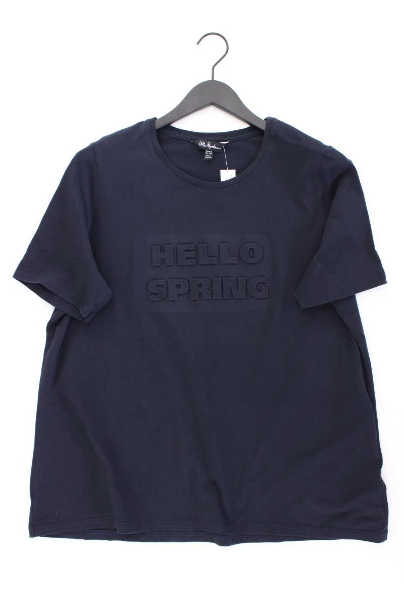 Ulla Popken T-Shirt Gr. 46/48 Kurzarm blau aus Baumwolle