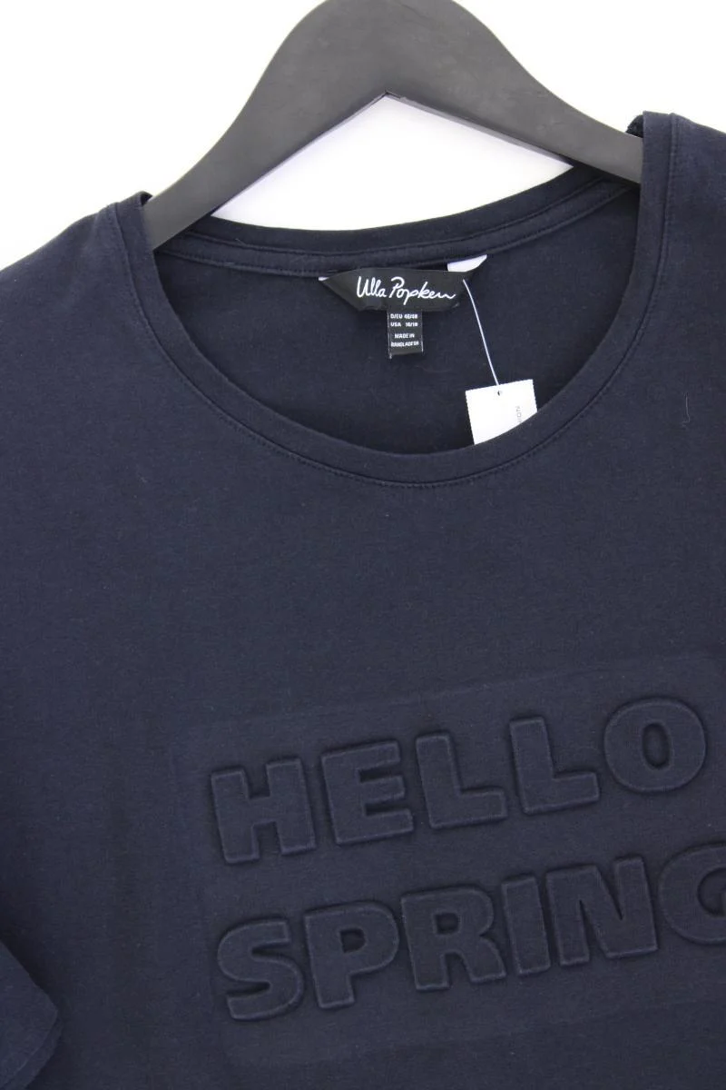 Ulla Popken T-Shirt Gr. 46/48 Kurzarm blau aus Baumwolle