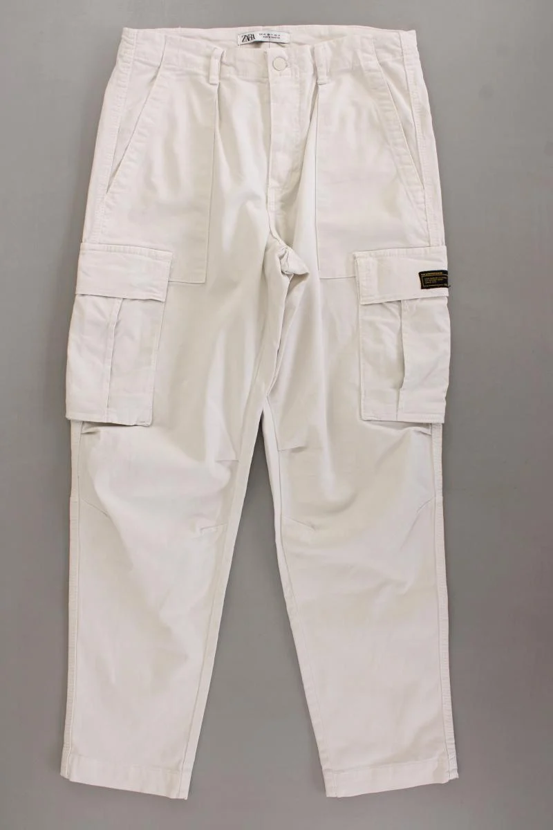 Zara Cargohose Gr. 40 creme aus Baumwolle