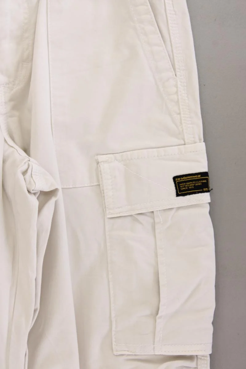 Zara Cargohose Gr. 40 creme aus Baumwolle