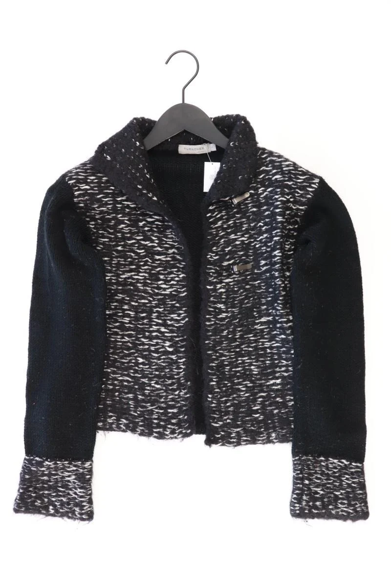 Turnover Y2K Strickjacke mit Wolle und Alpaka Gr. S Langarm schwarz