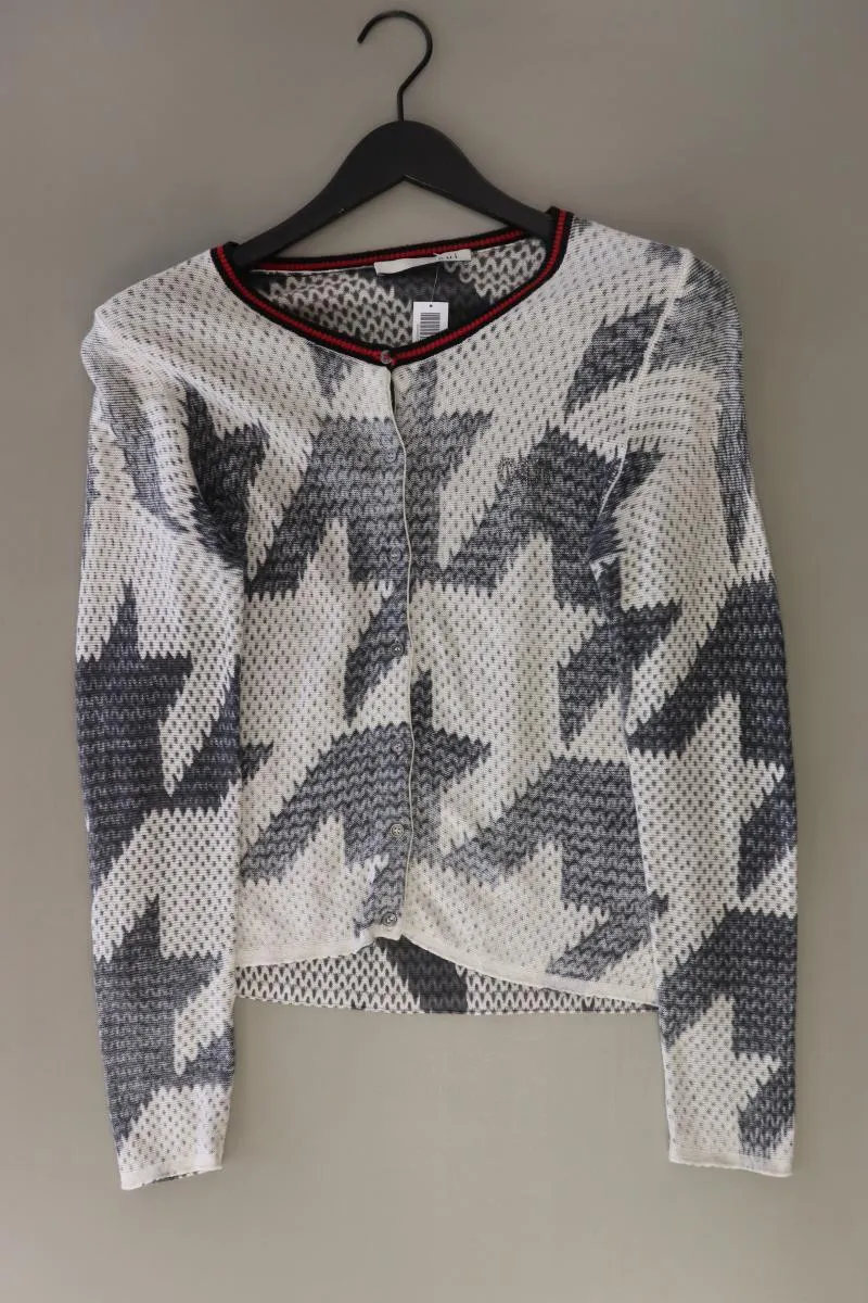Oui Strickjacke Gr. 34 Langarm grau aus Baumwolle