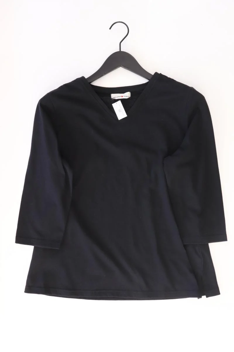 Helena Vera Shirt mit V-Ausschnitt Gr. 44 3/4 Ärmel schwarz aus Polyester