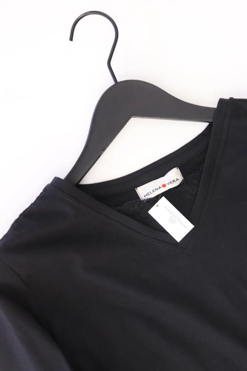 Helena Vera Shirt mit V-Ausschnitt Gr. 44 3/4 Ärmel schwarz aus Polyester