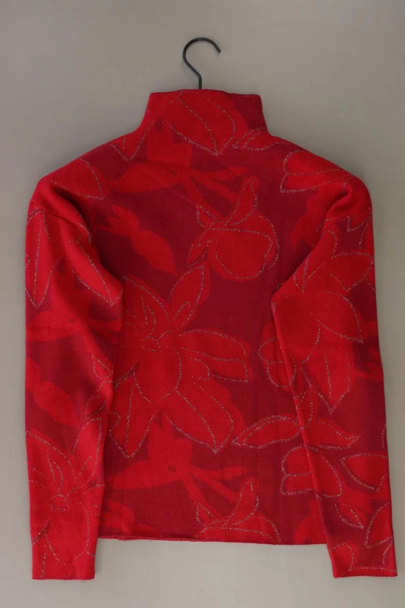 Tahari Pullover Gr. S mit Blumenmuster rot aus Viskose