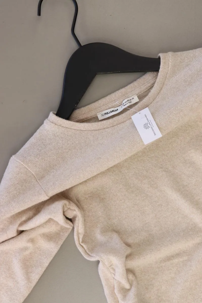 Pull&Bear Longsleeve-Shirt Gr. XS Langarm creme aus Polyester