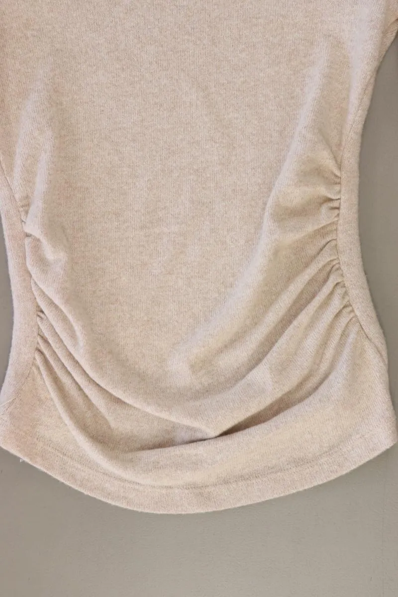 Pull&Bear Longsleeve-Shirt Gr. XS Langarm creme aus Polyester