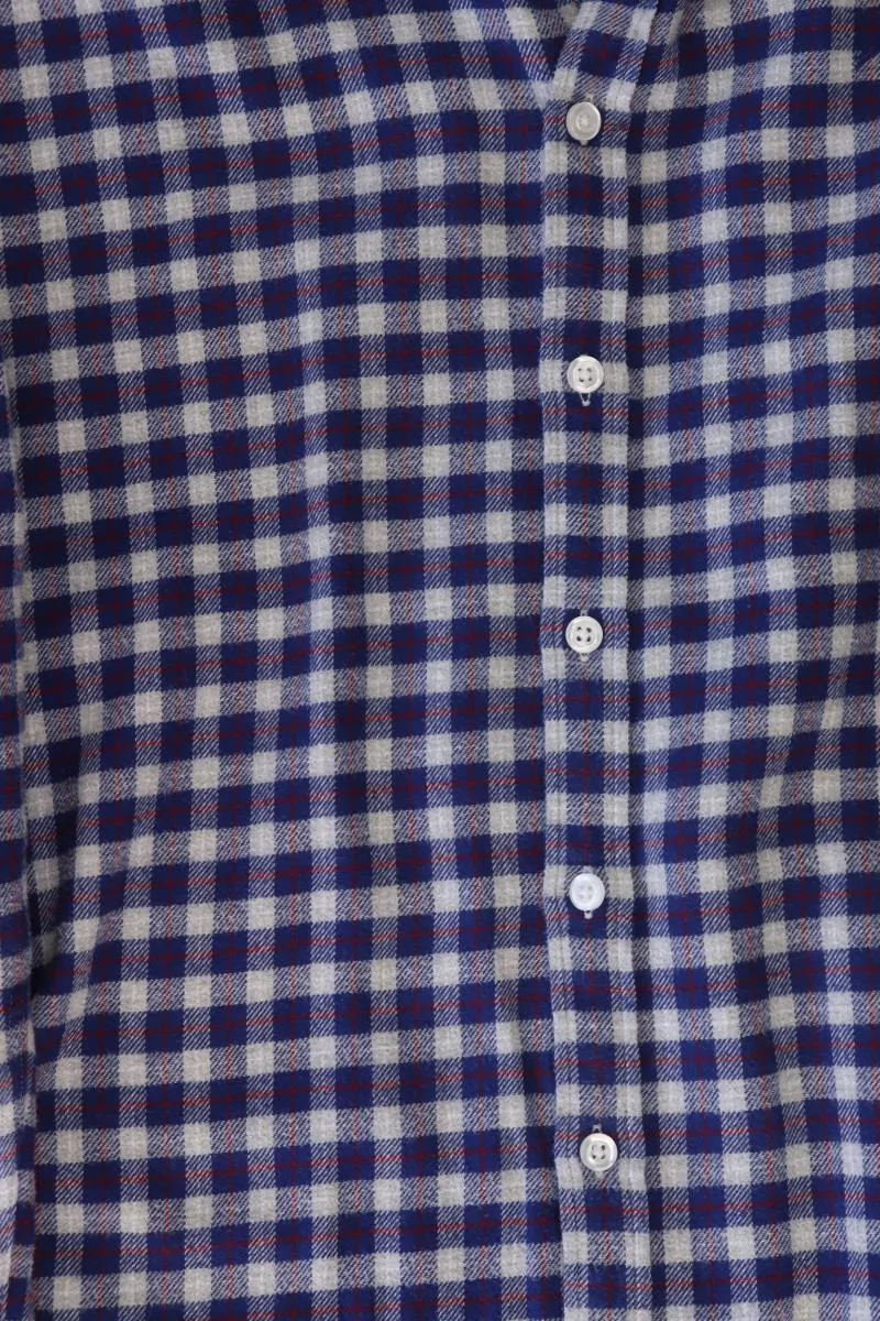 Daniel Hechter Karohemd für Herren Gr. XL kariert Langarm blau aus Baumwolle