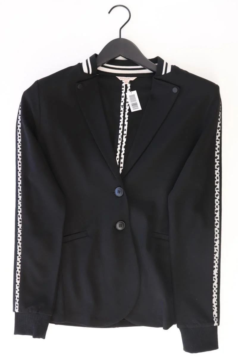 Esqualo Regular Blazer Gr. L mit Tierdruck schwarz aus Viskose