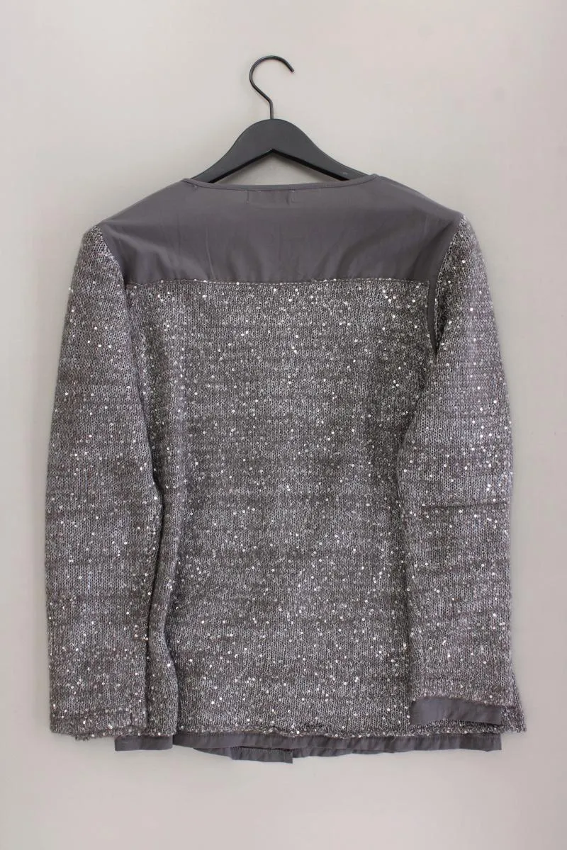 Judith Williams Strickjacke Gr. 46 Langarm mit Pailletten grau aus Polyester