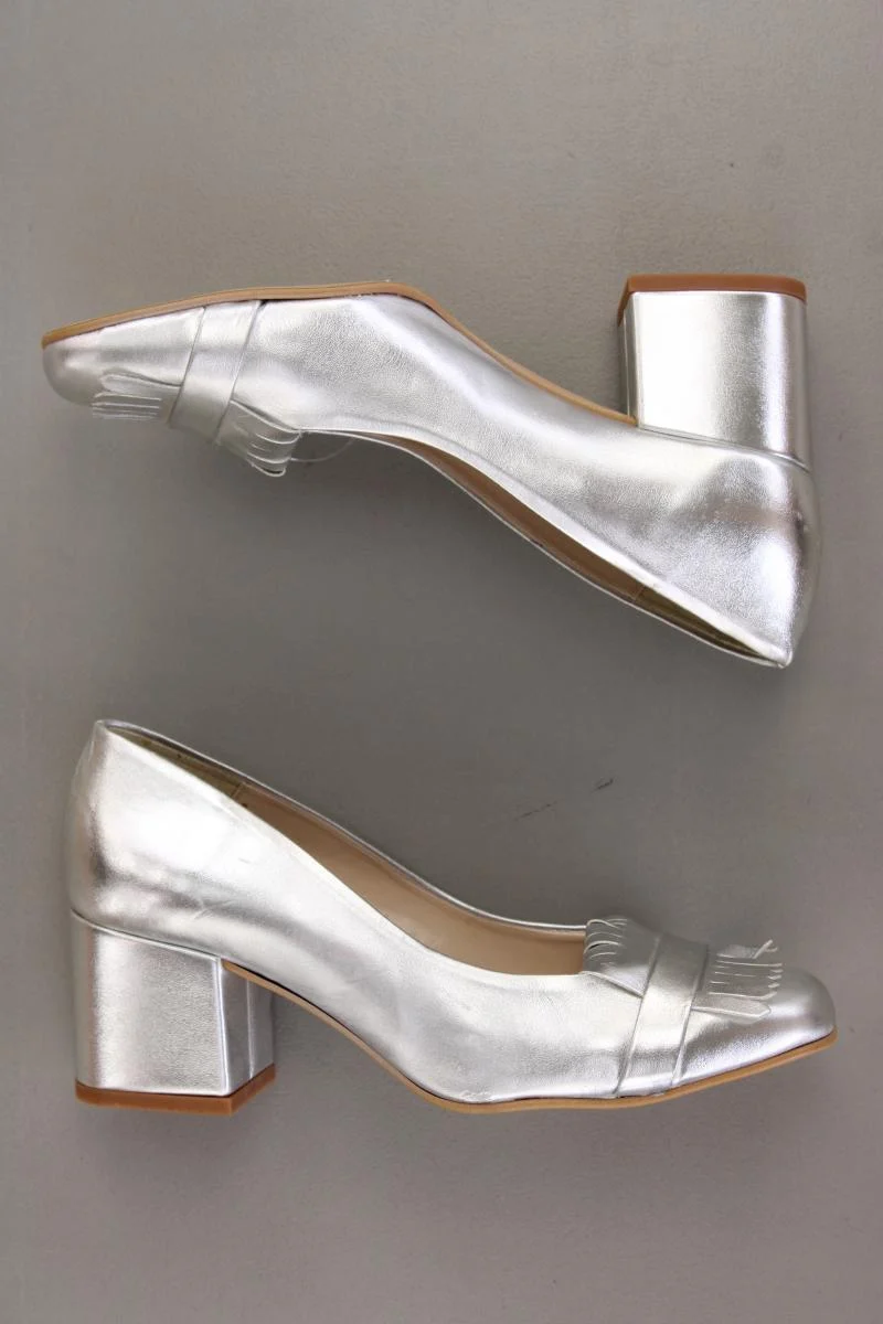 Mustang Pumps Gr. 37 silber aus Leder